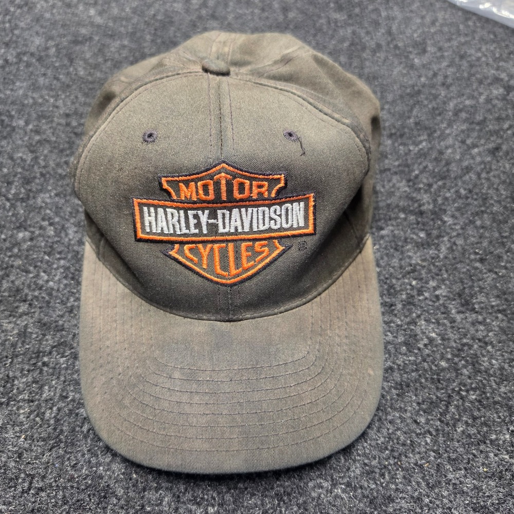 Harley-Davidson Olive Green Baseball Cap with Orange and White Logo